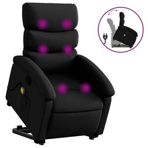 vidaXL Stand up Massage Recliner Chair Black Faux Leather