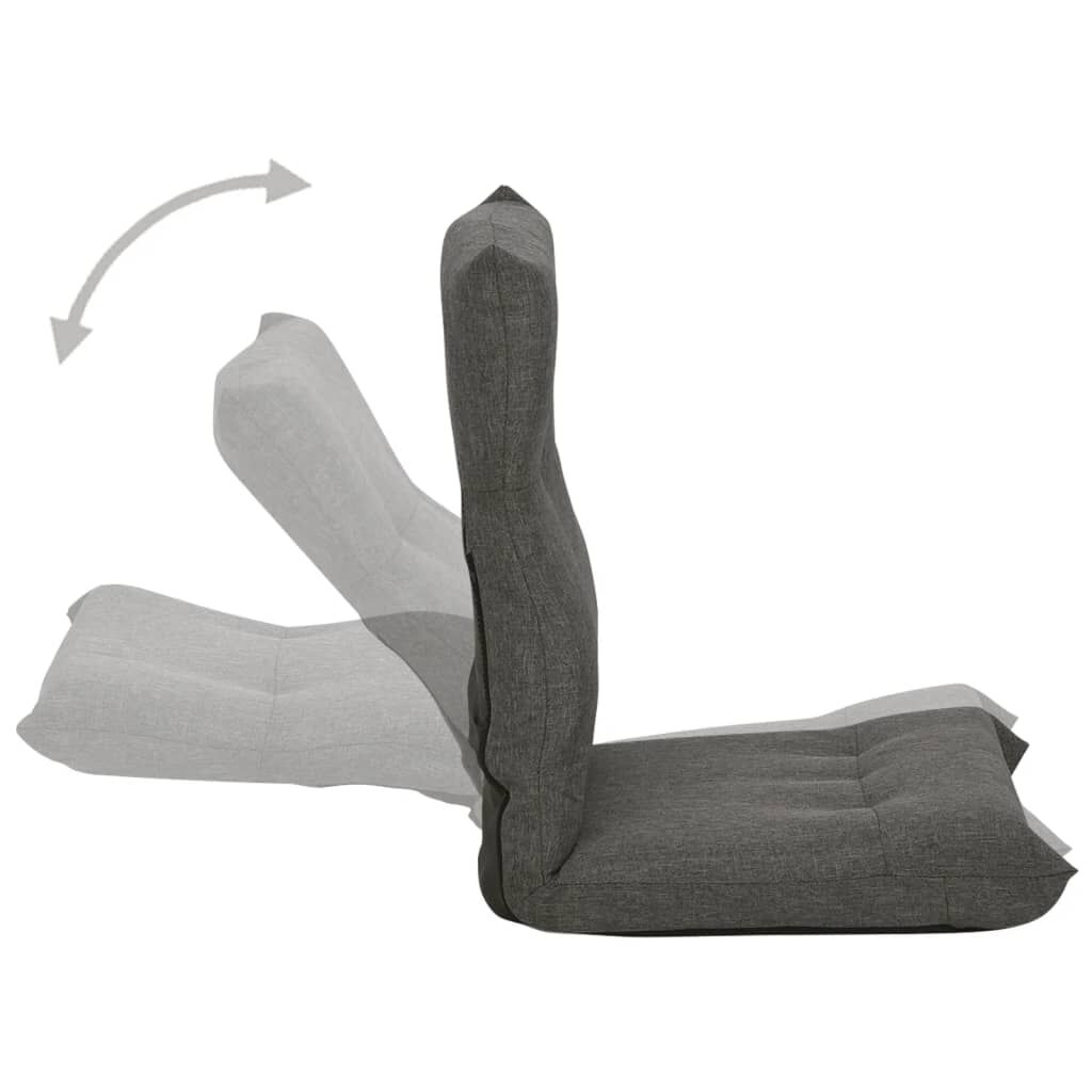 vidaxl Folding Floor Chair Dark Grey Fabric