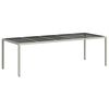 vidaXL Garden Table White 250x100x75 cm Poly Rattan and Tempered Glass
