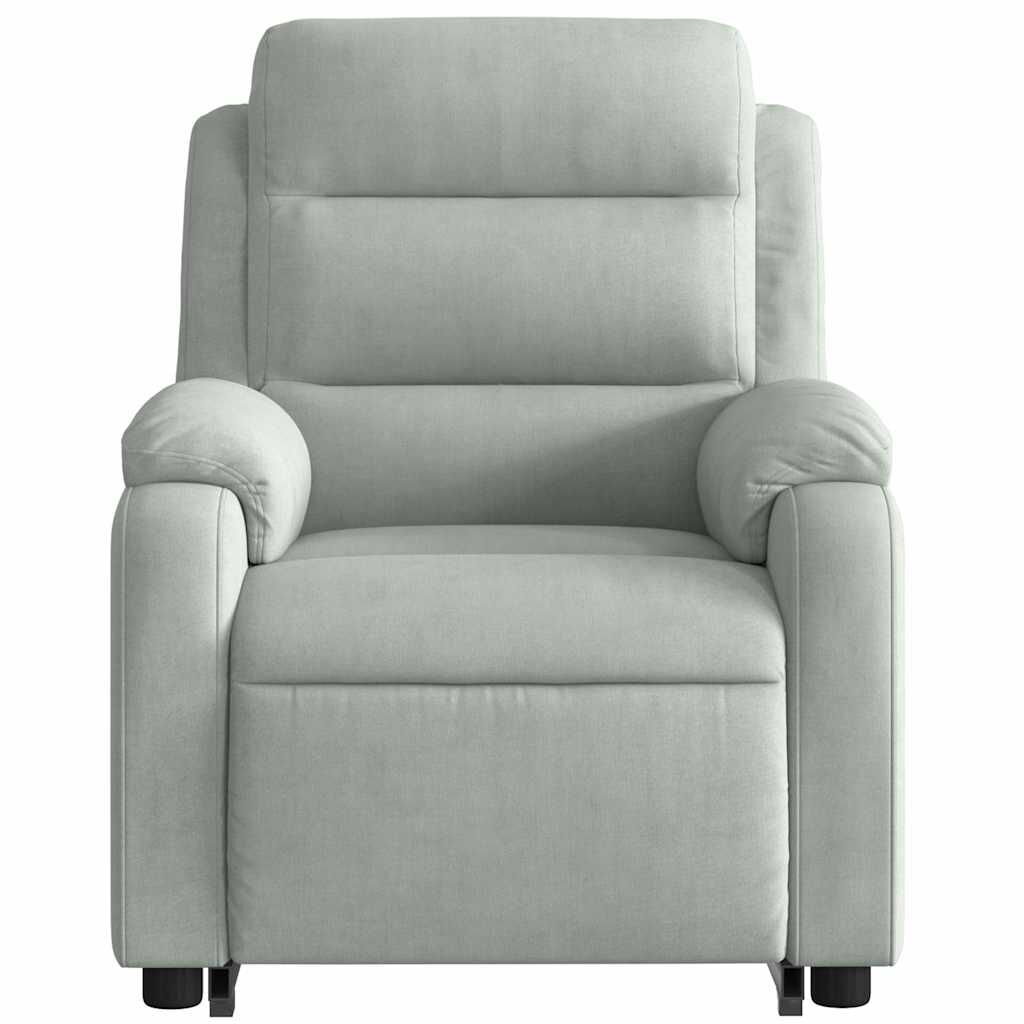 vidaXL Stand up Massage Recliner Chair Light Grey Velvet