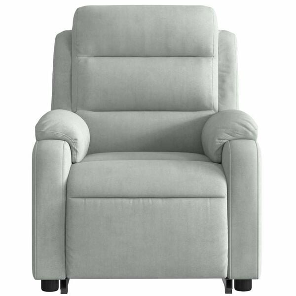 vidaXL Stand up Massage Recliner Chair Light Grey Velvet