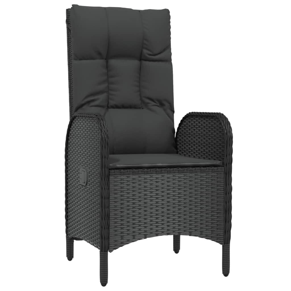 vidaXL 7 Piece Garden Dining Set with Cushions Grey Poly Rattan