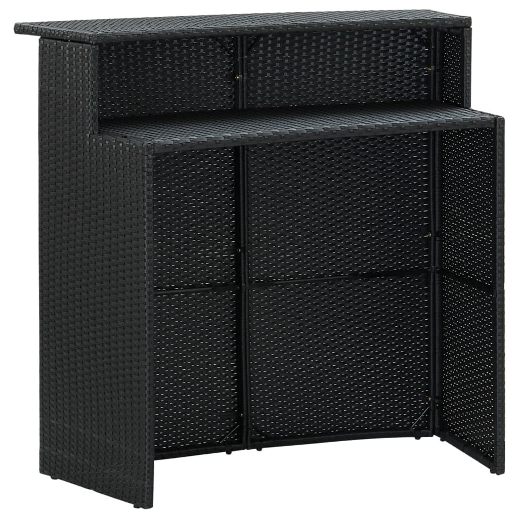 vidaXL 3 Piece Garden Bar Set with Cushions Black