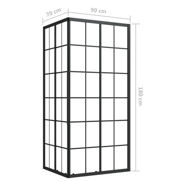 vidaXL Shower Cabin ESG 90x70x180 cm