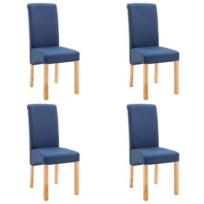 vidaXL Dining Chairs 4 pcs Blue Fabric