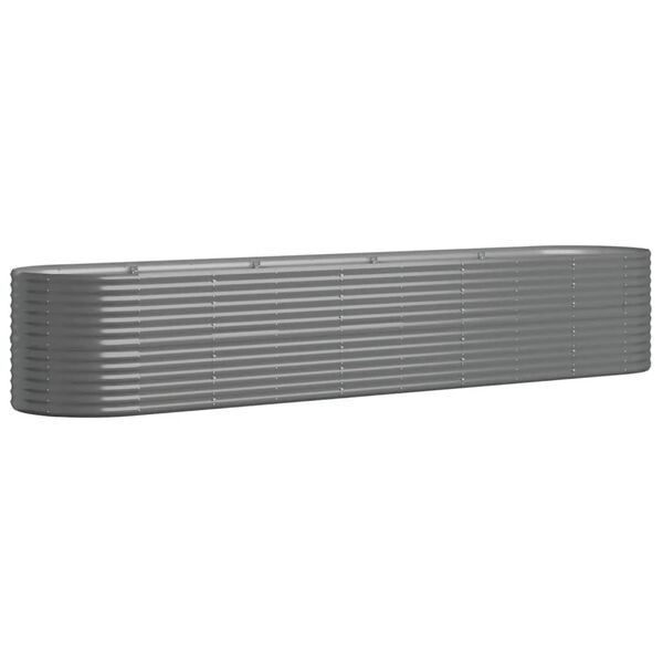 vidaXL Garden Raised Bed Powder-coated Steel 368x80x68 cm Grey