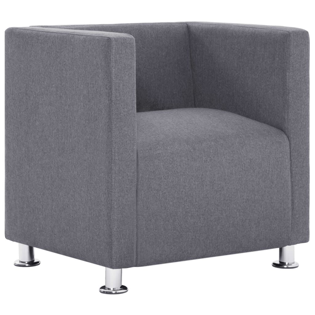 vidaXL Cube Armchair Light Gray Fabric