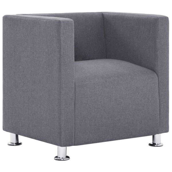 vidaXL Cube Armchair Light Gray Fabric