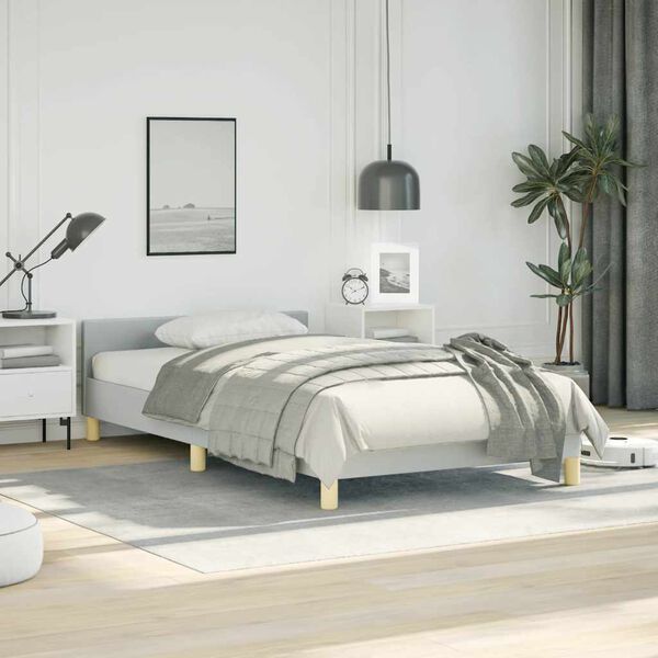 vidaXL Bed Frame without Mattress Light Grey Twin XL Fabric