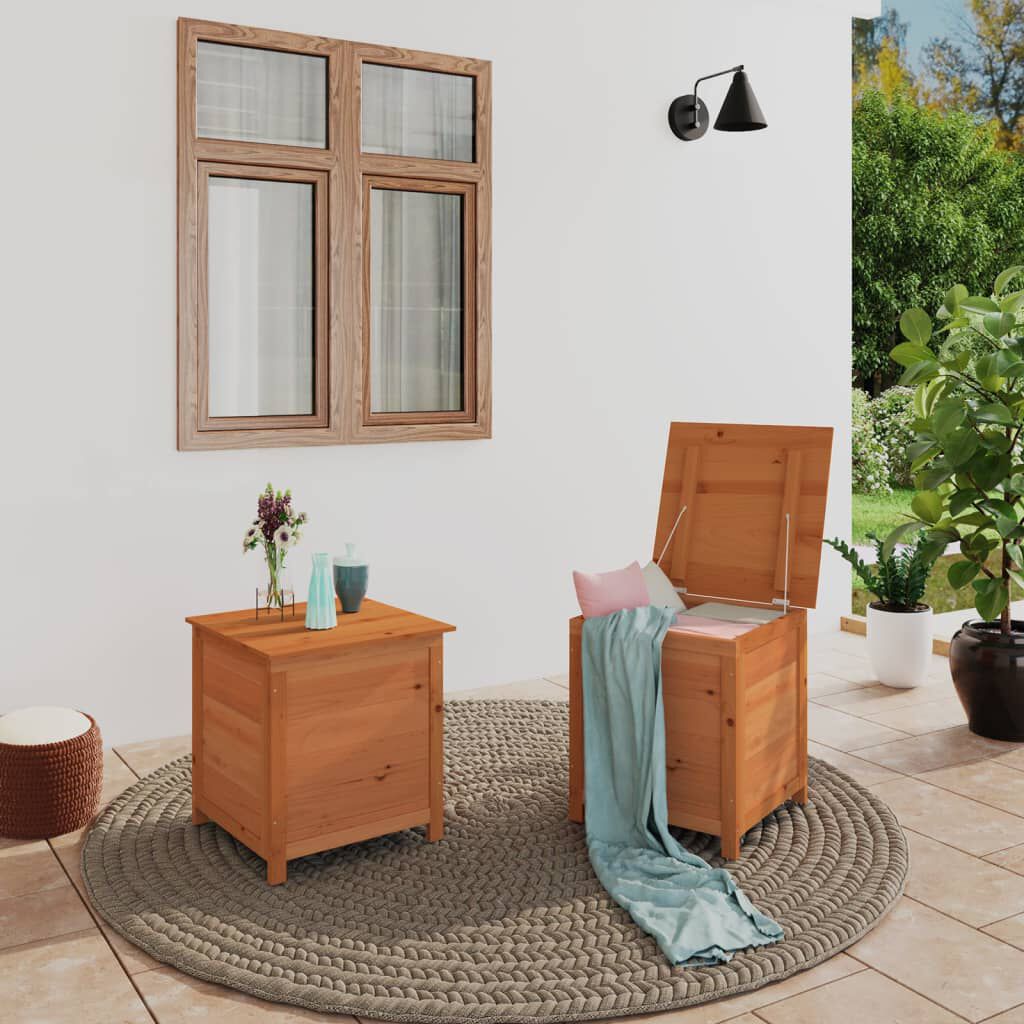 vidaXL Outdoor Cushion Box Brown 50x50x56 cm Solid Wood Fir