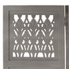vidaXL Hand Carved 5-Panel Room Divider Grey 200x165 cm Solid Mango Wood