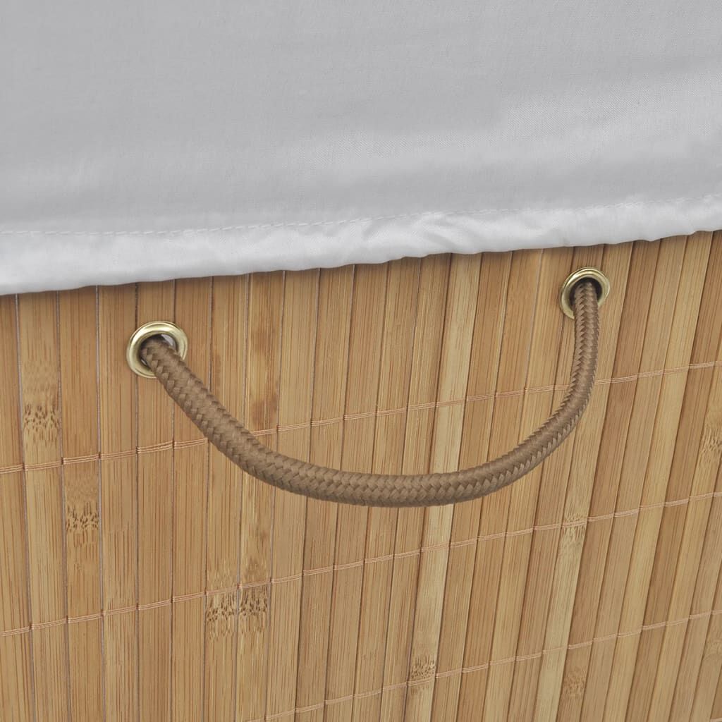 vidaXL Bamboo Laundry Bin Rectangular Natural