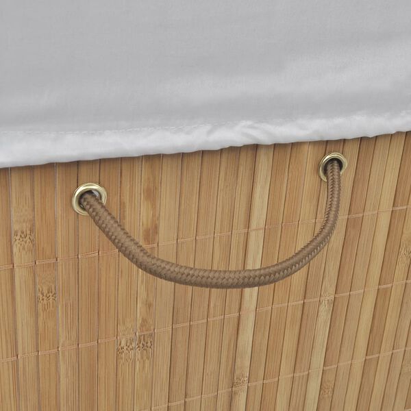 vidaXL Bamboo Laundry Bin Rectangular Natural
