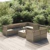 vidaXL 8 Piece Garden Lounge Set with Cushions Grey Poly Rattan