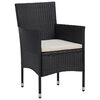 vidaXL 7 Piece Garden Dining Set Poly Rattan Black