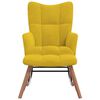 vidaXL Rocking Chair with a Stool Mustard Yellow Velvet