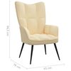 vidaXL Relaxing Chair with a Stool Cream White Velvet