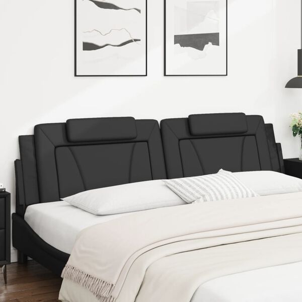 vidaXL Headboard Cushion "Viana" Black 193 cm Faux Leather
