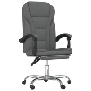 vidaXL Reclining Office Chair Dark Grey Fabric