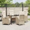 vidaXL Garden Dining Set with Cushion 5 pcs Beige Poly Rattan