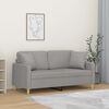 vidaXL 2-Seater Sofa with Pillows&Cushions Light Grey 140 cm Fabric