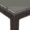 vidaXL Garden Table Brown 250x100x75 cm Tempered Glass and Poly Rattan