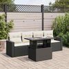 vidaXL 5 Piece Garden Sofa Set with Cushions Black Poly Rattan