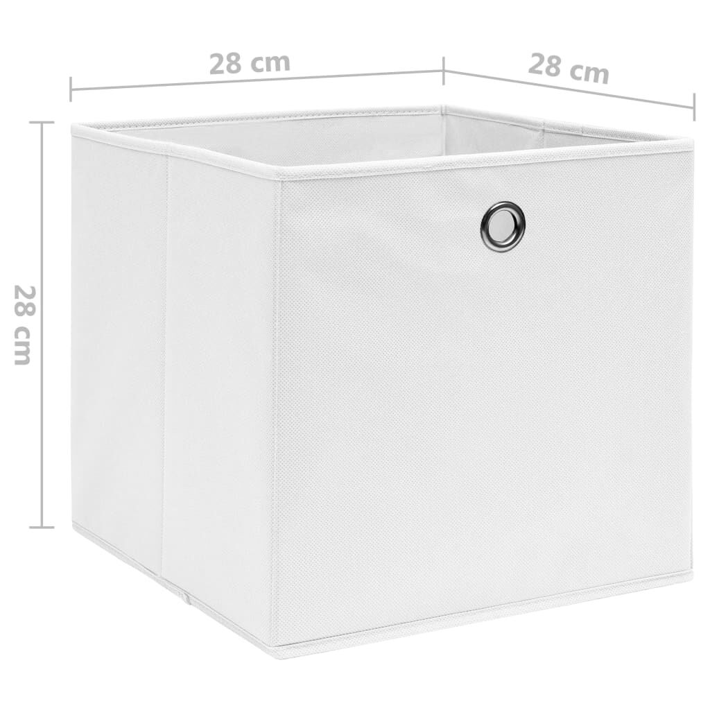 vidaXL Storage Boxes 10 pcs Non-woven Fabric 28x28x28 cm White