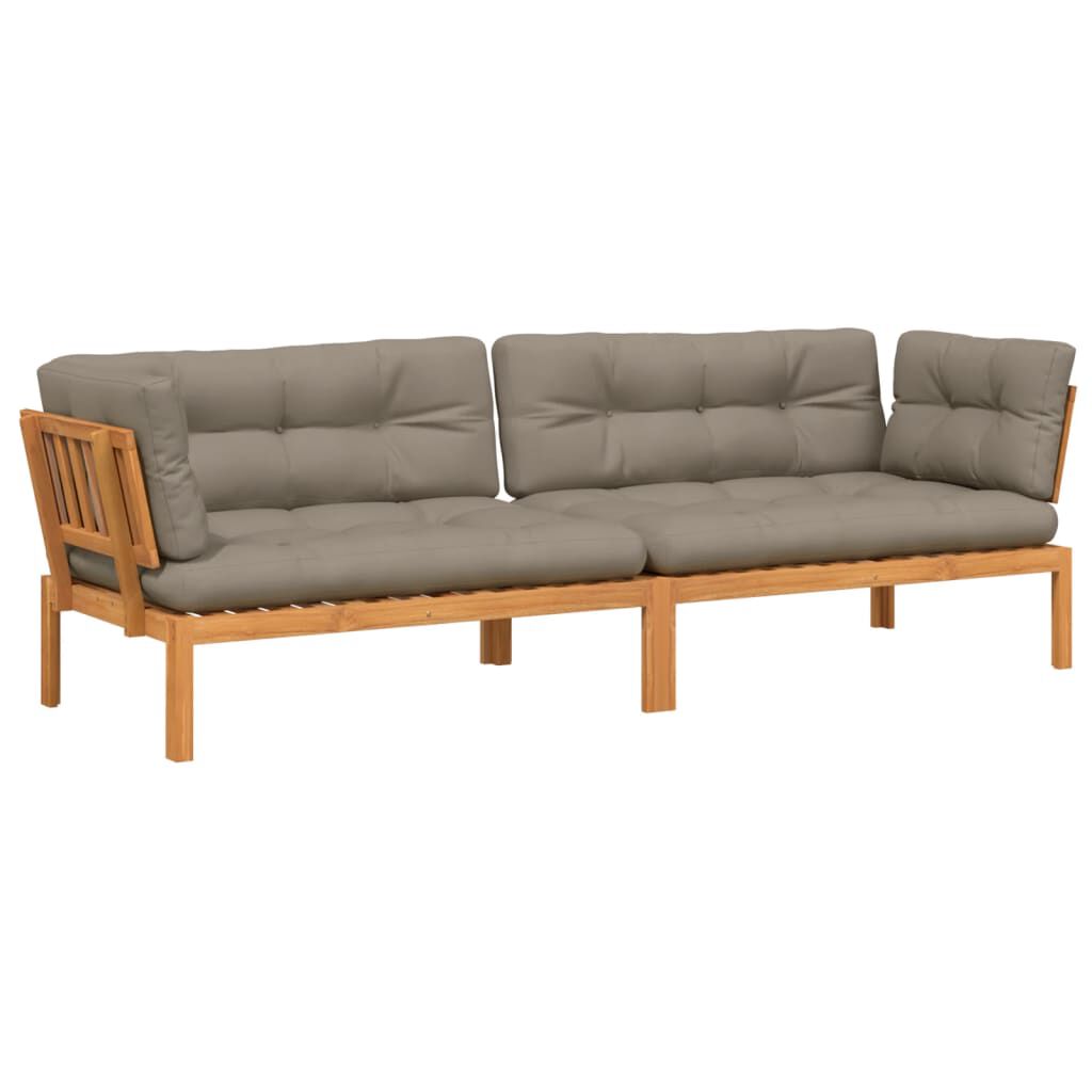 vidaXL Garden Pallet Corner Sofas with Cushions 2 pcs Solid Wood Acacia