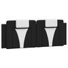 vidaXL Headboard Cushion "Viana" Black and White 137 cm Double Faux Leather