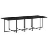 vidaXL 15 Piece Garden Dining Set with Cushions Black Poly Rattan