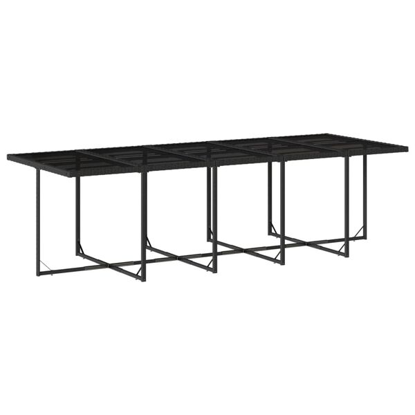 vidaXL 15 Piece Garden Dining Set with Cushions Black Poly Rattan
