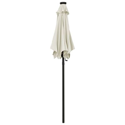 vidaXL Garden Parasol with LED Lights Sand 200x211 cm Aluminium