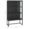 vidaXL Highboard Black 80x35x135 cm Steel and Tempered Glass