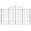 vidaXL Arched Gabion Baskets 10 pcs 200x50x100/120 cm Galvanised Iron