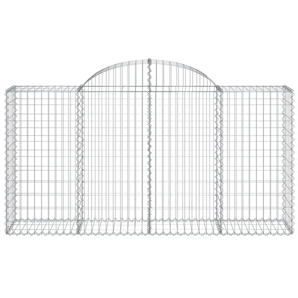 vidaXL Arched Gabion Baskets 10 pcs 200x50x100/120 cm Galvanised Iron
