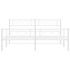 vidaXL Metal Bed Frame without Mattress with Footboard White 193x203cm