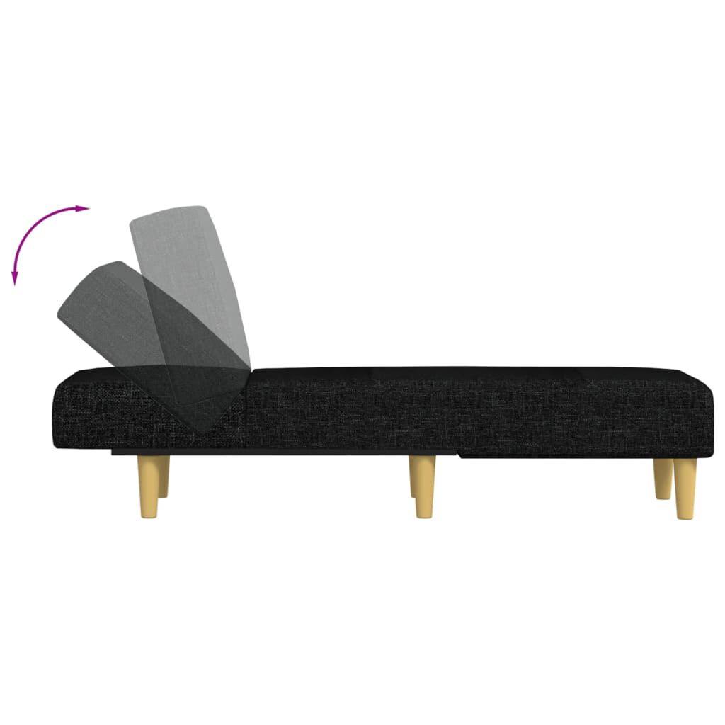 vidaXL Chaise Longue Black Fabric
