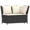 vidaXL Garden Sofa with Cushions Brown Poly Rattan