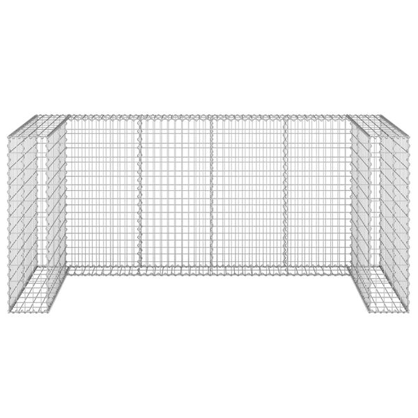vidaXL Gabion Wall for Garbage Bins Galvanised Steel 254x100x110 cm