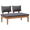 vidaXL Garden Bench Set with Cushion with Storage 5 pcs Brown and Grey