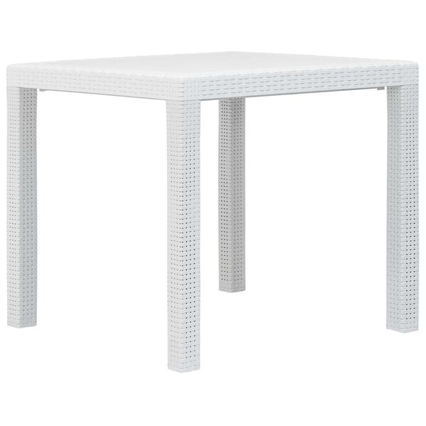 vidaXL 5 Piece Outdoor Dining Set Plastic White Rattan Look