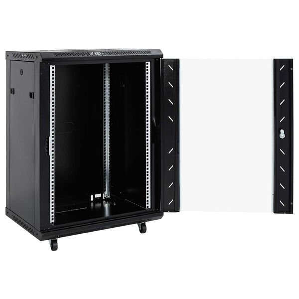 vidaXL 15U Network Cabinet 19" IP20 Black 60x45x86 cm