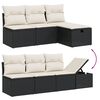 vidaXL 8 Piece Garden Sofa Set with Cushions Black Poly Rattan