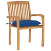 vidaXL Stacking Garden Chairs with Cushions 4 pcs Solid Teak Wood