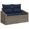 vidaXL Garden Sofa Set with Cushion 9 pcs Grey Poly rattan