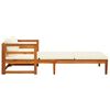 vidaXL Sun Lounger with Cream White Cushions Solid Acacia Wood
