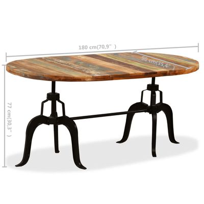 vidaXL Dining Table Solid Reclaimed Wood and Steel 180 cm