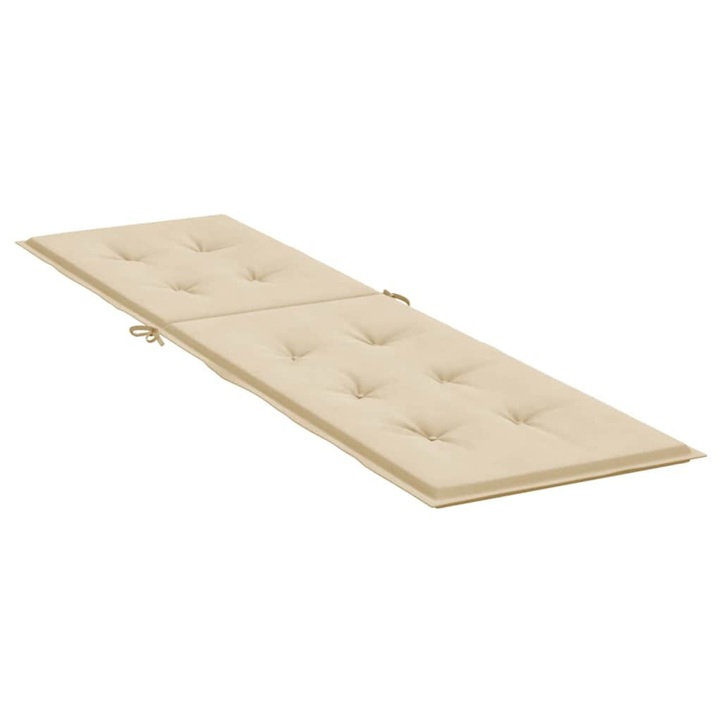 vidaXL Deck Chair Cushion Beige (75+105)x50x4 cm