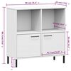 vidaXL Bookcase with Metal Legs White 90x35x90.5 cm Solid Wood OSLO